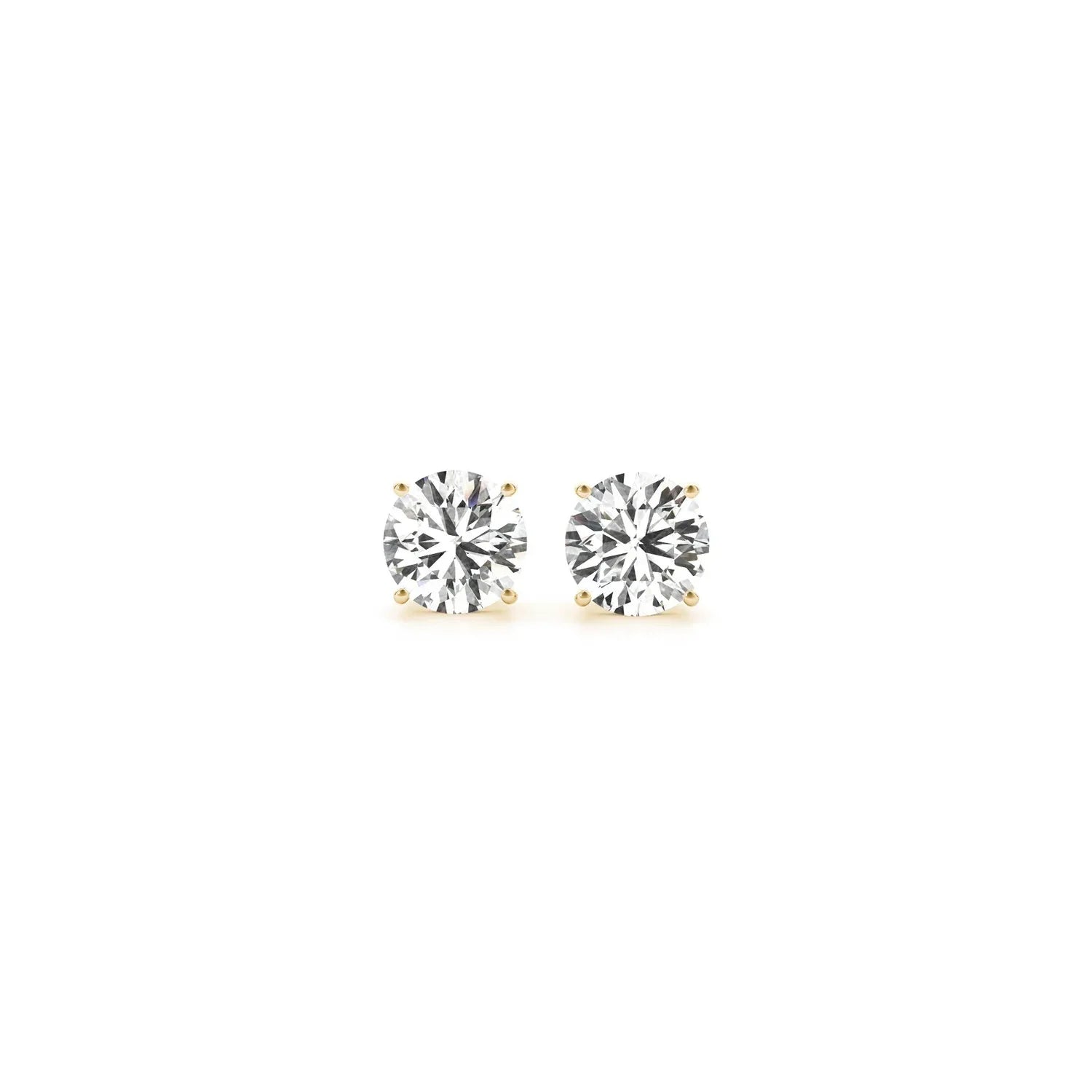 1 cttw Certified IGI Lab Grown Round Diamond Earrings 14k Yellow Gold (G/VS2) - Peelerie